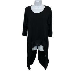 Neiman Marcus High low Topper Tunic size Small Black Modal Lagenlook